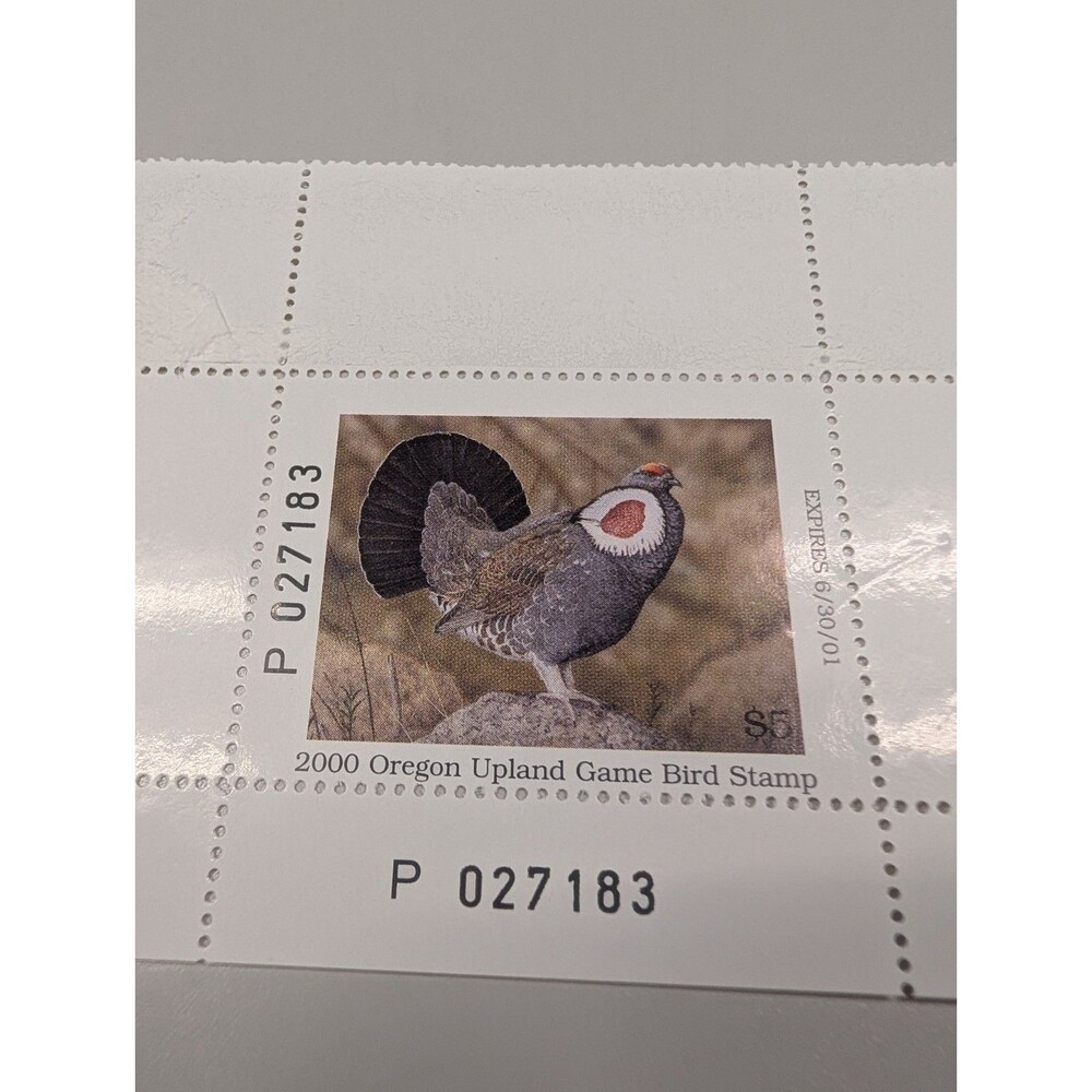 2000 Oregon Upland Game Bird Stamp collectable duck stamp mint condition